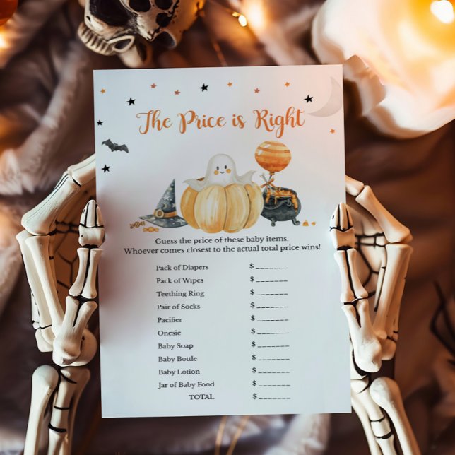 Little Boo Citrouille Le prix est le bon jeu (Pumpkin Halloween Baby Shower The Price is Right Game)