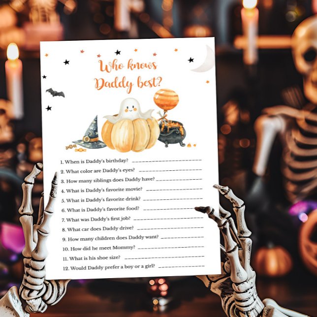 Little Boo Citrouille Qui connaît Daddy Best Game (Pumpkin Halloween Baby Shower Who knows Daddy Best Game)