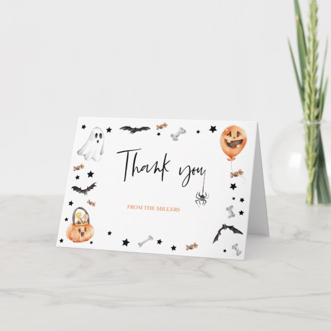 Little Boo Halloween Carte de remerciements (Devant)