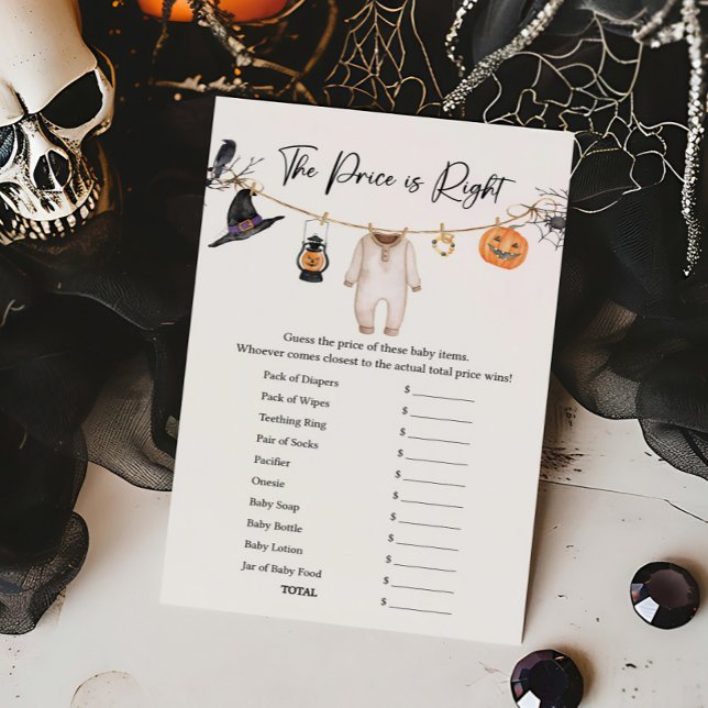 Little Boo Halloween Le Prix est juste Jeu (Halloween Baby Clothes Baby Shower The Price is Right Game)