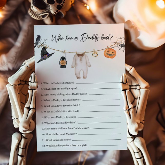 Little Boo Halloween Qui connaît Daddy Best Game (Halloween Baby Clothes Baby Shower Who knows Daddy Best Game)