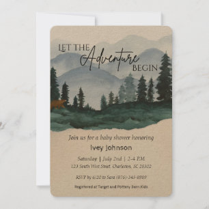 Little Boy Woodlands Baby Shower Invitation 