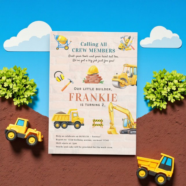 Little Builder Construction Party Invitation (Créateur téléchargé)