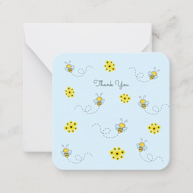 Little Bumble Bee Mini Merci Carte Note (Devant)