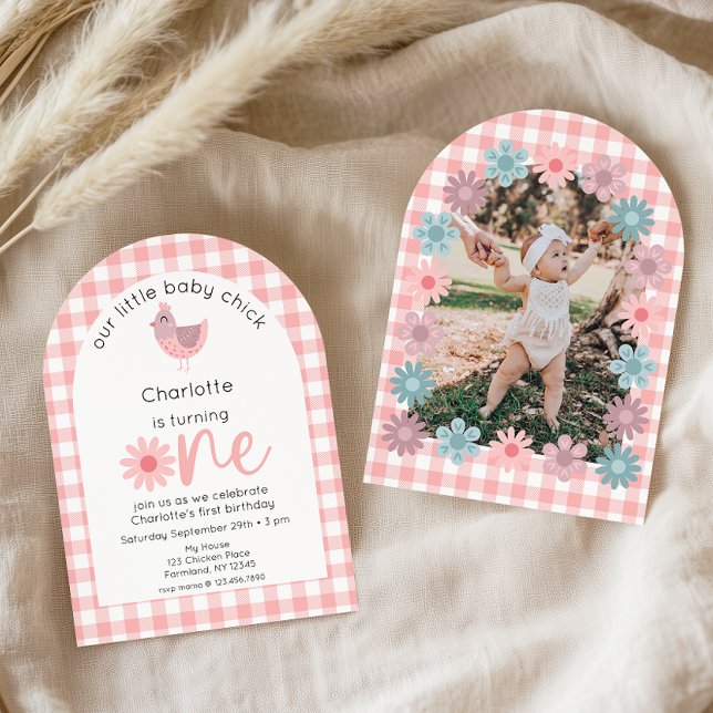 Little Chick est un 1er anniversaire Invitation ph (Créateur téléchargé)