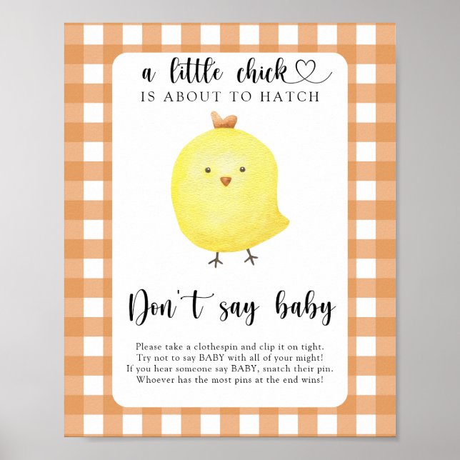 Little Chick Ne dites pas Poster bébé (Devant)