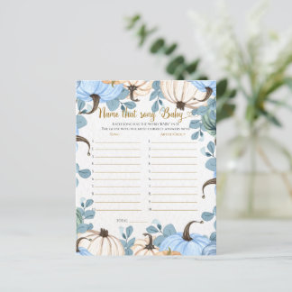 Little citrouille-Name ce jeu de baby shower de ch