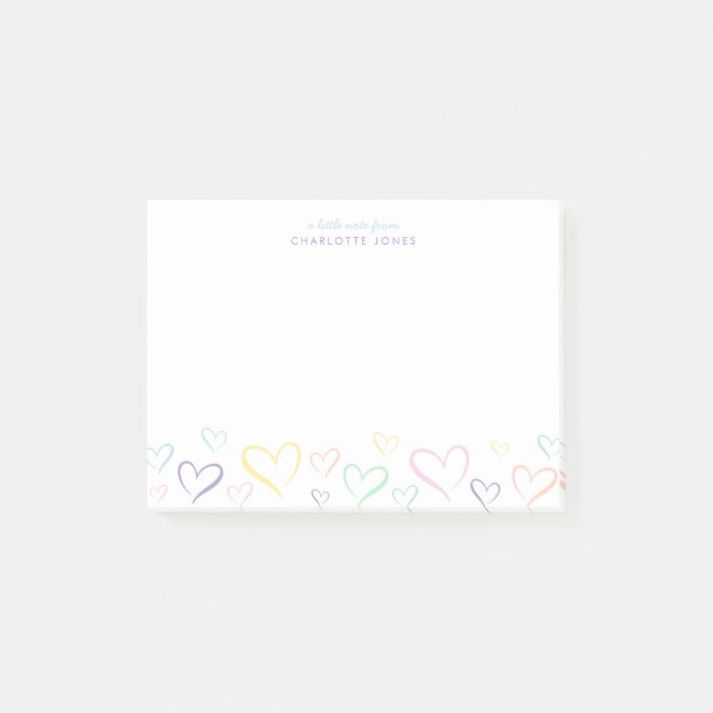Little Colorful Heart with Kids Name Post-It Notes (Devant)
