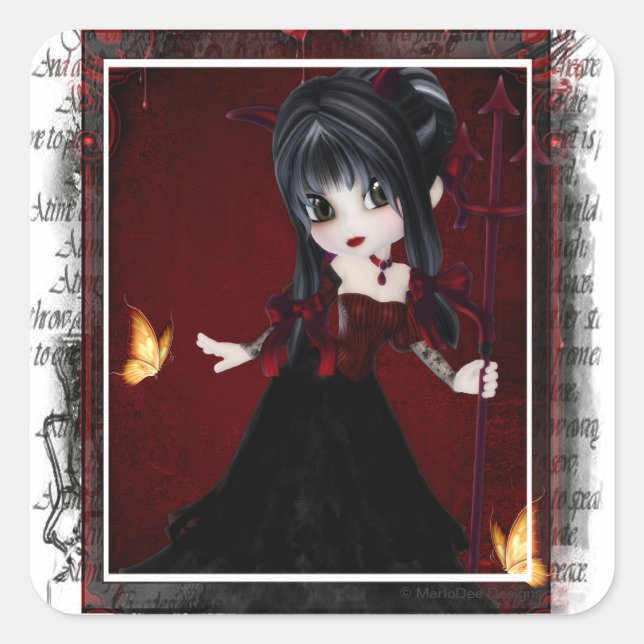 Little Cookie Devil Girl Design 1 Stickers (Devant)
