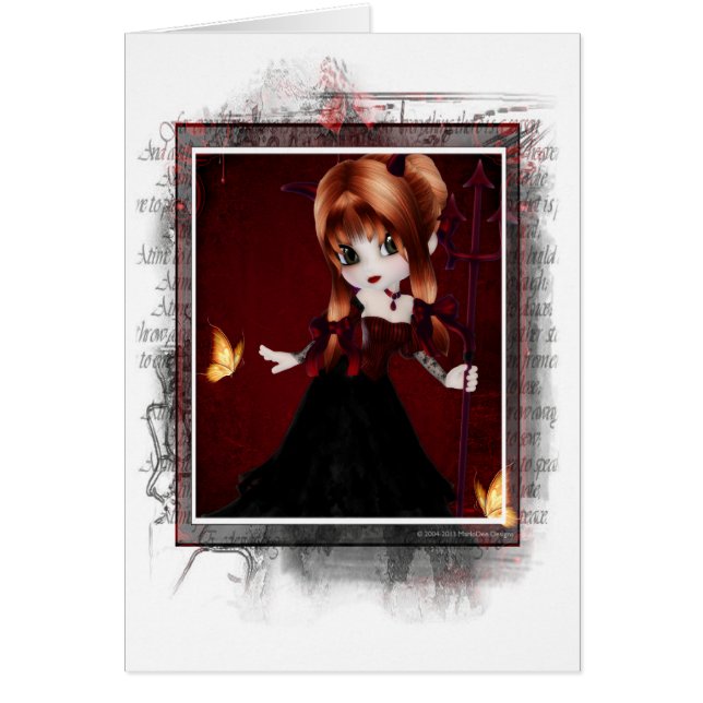 Little Cookie Devil Girl Design 3 Imaginaire Card  (Devant)