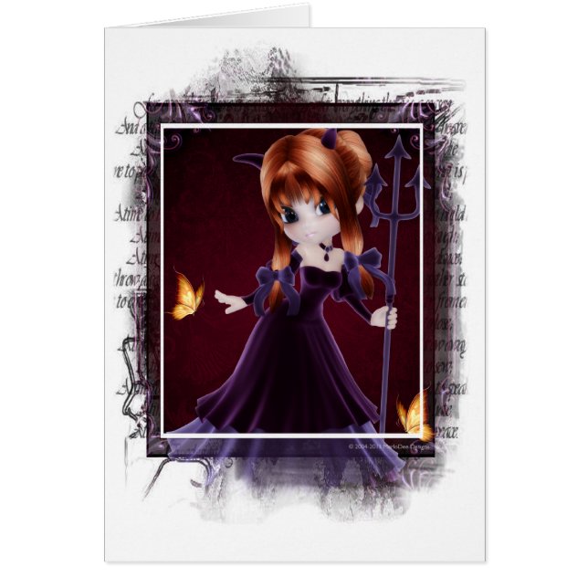 Little Cookie Devil Girl Design 5 Imaginaire Card  (Devant)