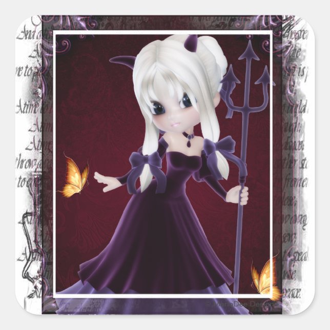 Little Cookie Devil Girl Design 7 Stickers (Devant)