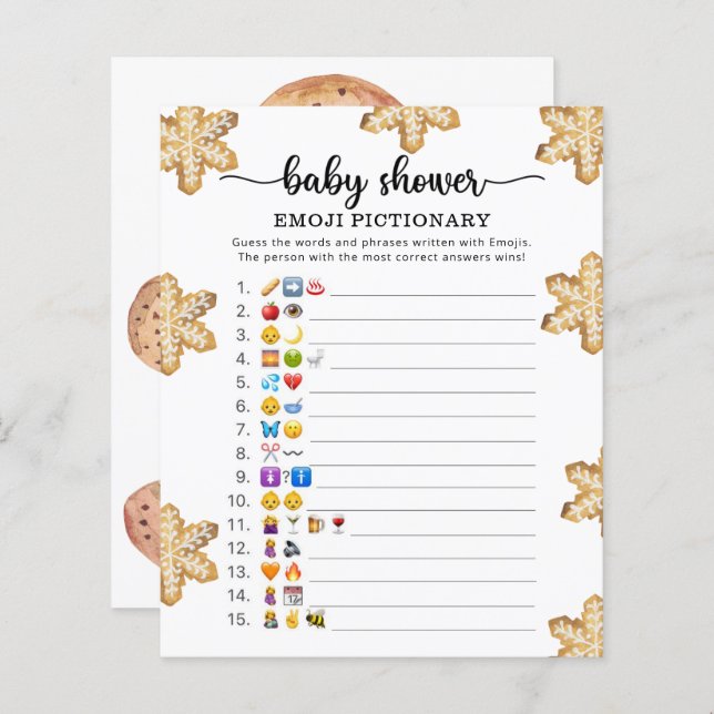 Little cookie - jeu d'images Emoji (Devant / Derrière)