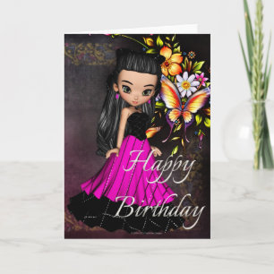 Little Cookie Robe Fille Design 1 Carte Anniversai
