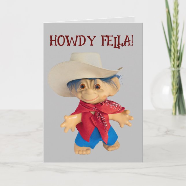 Little Cowboy Troll enfant garçon casquette Carte  (Devant)
