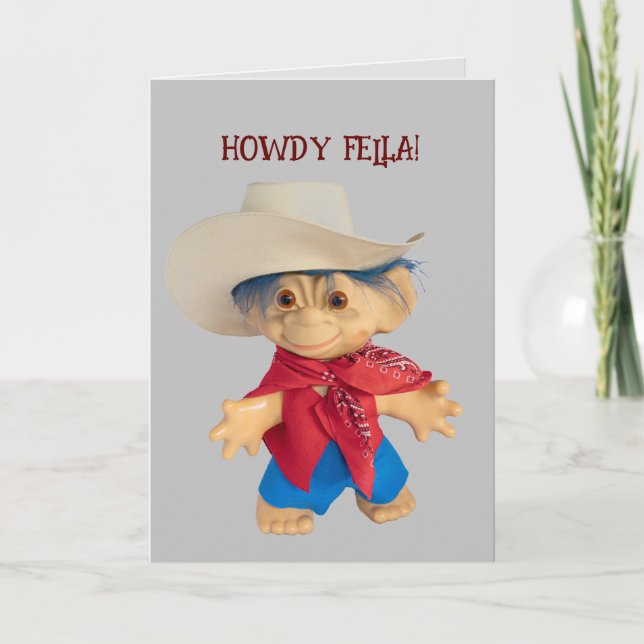 Little Cowboy Troll enfant garçon casquette Carte  (Devant)