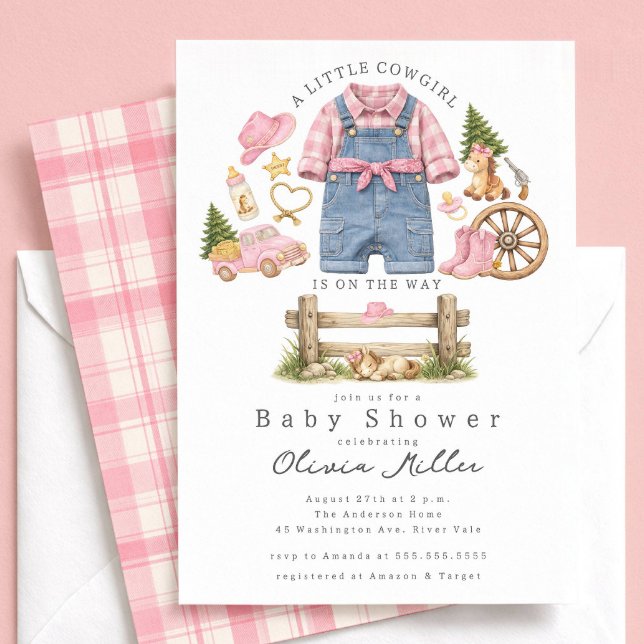 Little Cowgirl Baby Shower Invitation Girl (Créateur téléchargé)