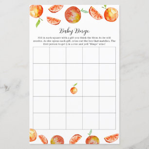Little Cutie Baby shower Bingo Activité de partie
