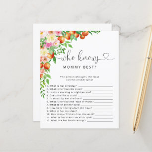 Little Cutie baby shower Qui connaît maman Meilleu