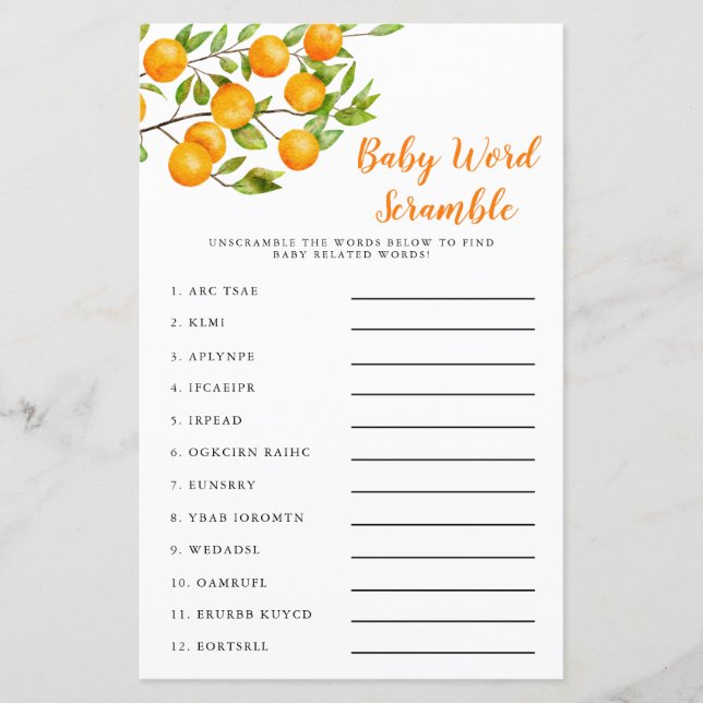 Little Cutie Baby Word Scramble Jeu (Devant)