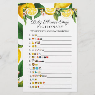 Little Cutie Citrus Baby shower Emoji Jeu