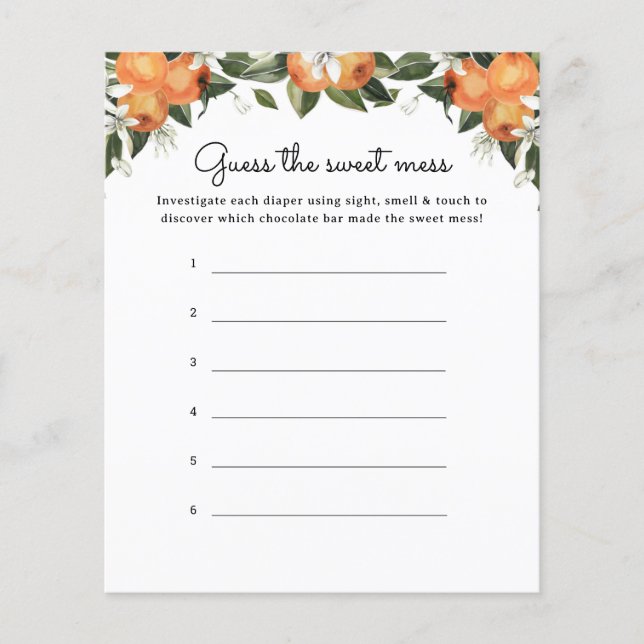 Little Cutie Citrus Devinez La Sweet Mess Game Car (Devant)