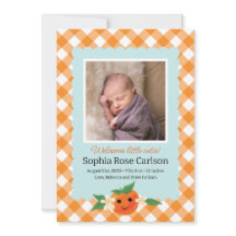 Little Cutie Orange Faire-part de naissance