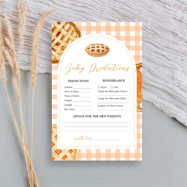 Little Cutie Pie Baby shower Baby Predictions Jeu (Little Cutie Pie Gingham Baby Shower Game)