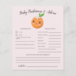Little Cutie Pink Baby Predictions & Conseils Card