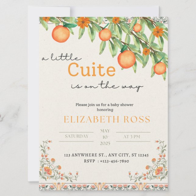 Little Cutie Sur Le Chemin Baby shower Invitation (Devant)