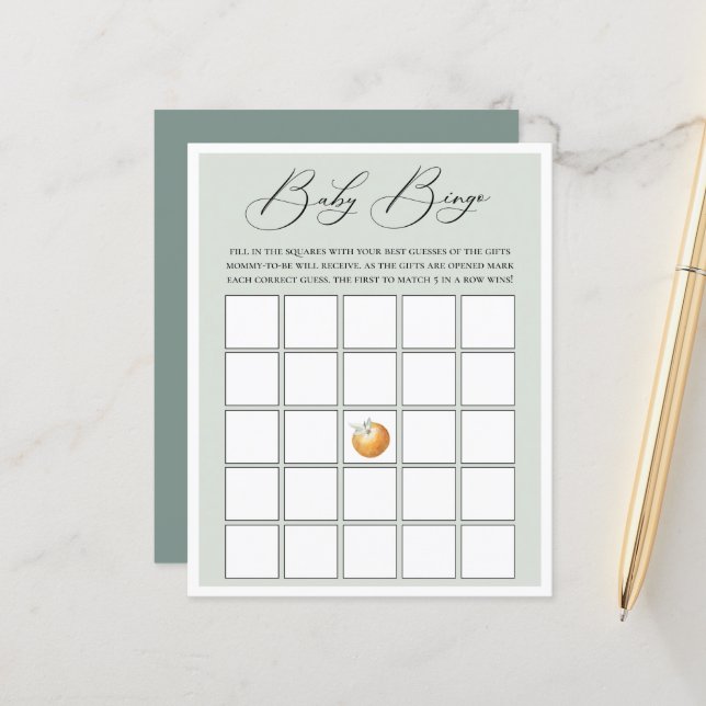 Little Cutie Thème Baby Bingo Jeu (Devant/Arrière en situation)