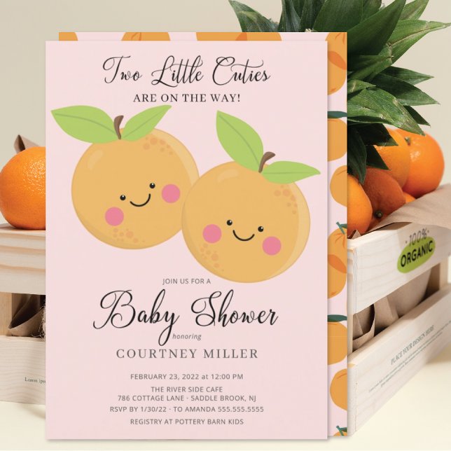 Little Cuties Twins Baby shower Invitation (Créateur téléchargé)