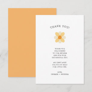 Little Daisy baby shower merci note