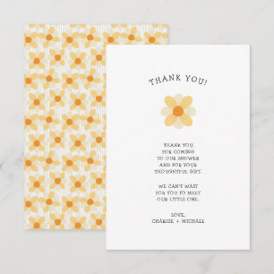 Little Daisy baby shower merci note