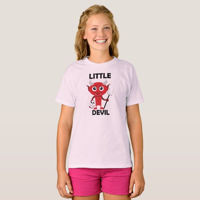 Little Devil - T-Shirt de base pour filles (Devant entier)
