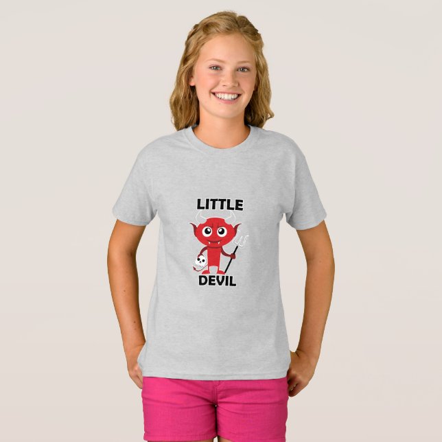 Little Devil - T-Shirt de base pour filles (Devant entier)
