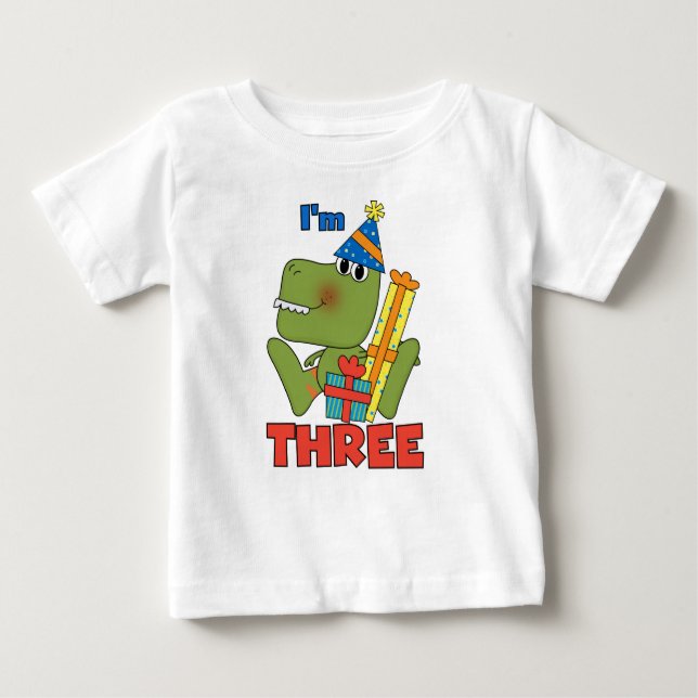 Little Dino 3ème Anniversaire Tshirts et cadeaux (Devant)