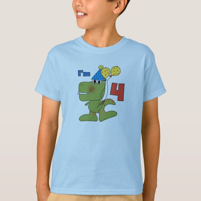 Little Dino 4th Birthday Tshirts et cadeaux (Devant)