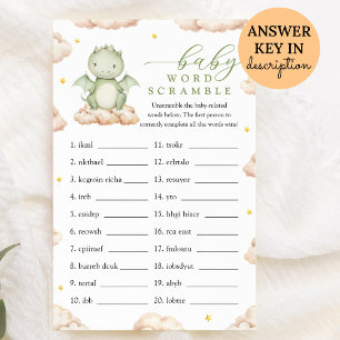 Little Dragon Baby shower Baby Word Scramble Jeu