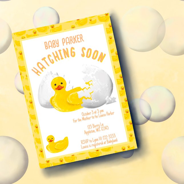 Little Duck Hatching Soon Baby Shower Invitation (Créateur téléchargé)