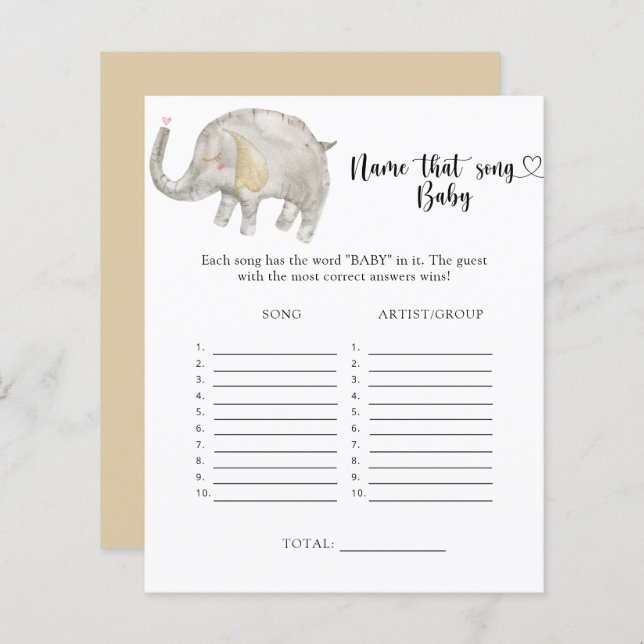 Little Elephant Nom que Baby Song (Devant / Derrière)