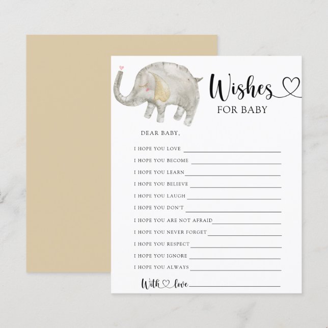 Little elephant Party jeu | voeux pour bébé (Devant / Derrière)