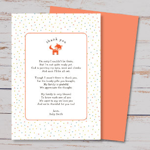 Little Fox merci poème carte de remerciements