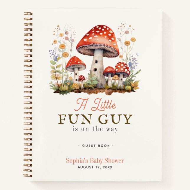 Little Fun Guy Mushroom Boy Baby shower Livre d'in (Devant)