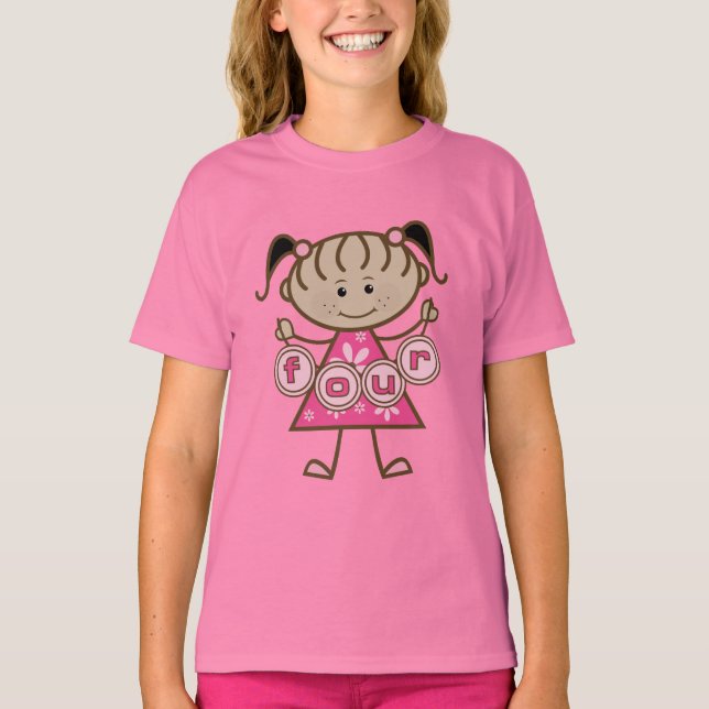 Little Girl 4th Birthday Tshirts et cadeaux (Devant)