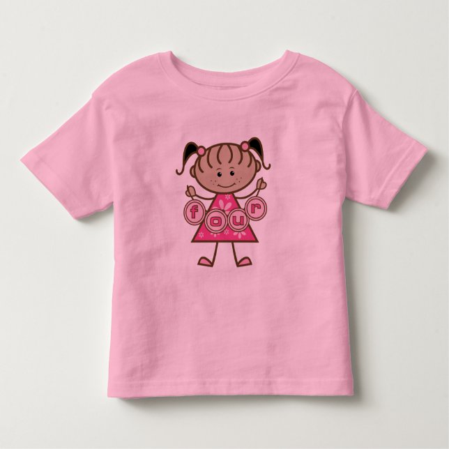 Little Girl 4th Birthday Tshirts et cadeaux (Devant)