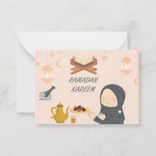Little Girl is Pray Ramadan Cartes De Voeux