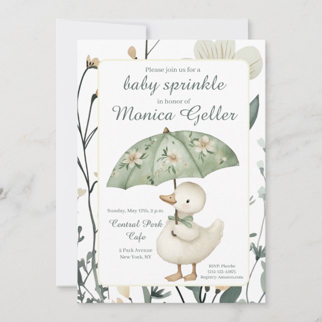Little Goose Baby Sprinkle Invitation (Devant)