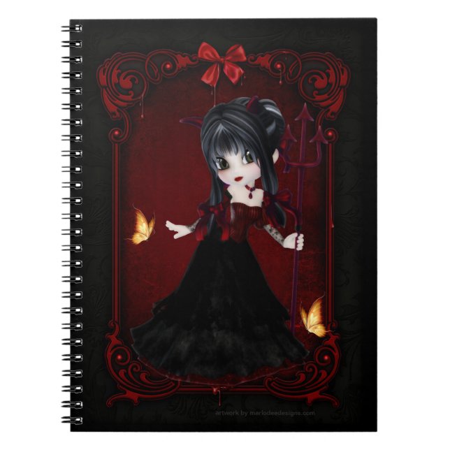 Little Goth Devil Girl Design 1 Note Livre (Devant)
