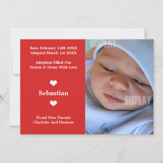 Little Heart New Baby Adoption Faire-part